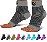 SB SOX Plantar Fasciitis Compression Socks for Women & Men (1 Pair) - BEST Ankle Socks for Plantar Fasciitis Relief, Arch Support, and Foot/Heel Pain for Everyday Use (Gray, Large)
