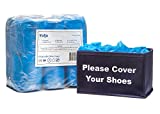 Yolju 300 Pack Disposable Shoe Covers with a Bonus Small Storage Box | Waterproof, Non Slip, Durable CPE Material