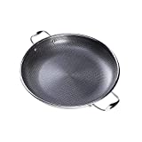 HexClad Cookware 14 Inch Stainless Steel Frying Pan and Steel Lid with Stay Cool Handles, Non-Toxic, Dishwasher and Oven Safe