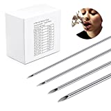 100PCS 20G Body Ear Navel Nose Lip Nipple Piercing Needles,Stainless Steel Disposable Body Piercing Hollow Needles Tool