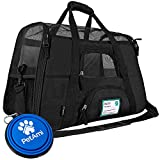 PetAmi Premium Airline Approved Soft-Sided Pet Travel Carrier | Ideal for Small - Medium Sized Cats, Dogs, and Pets | Ventilated, Comfortable Design with Safety Features (Large, Black)