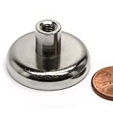 2 Packs CMS Magnetics Powerful Neodymium Cup Magnets w/Female Threaded Screw Stud #12-24 - 90 LBS Pulling Power Each - Heavy Duty Rare Earth Pot Magnet | Magnetic Round Base | Magnetic Assemblies