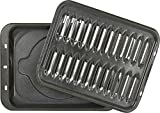 GE Appliances Broiler Pan with Rack for Oven, Non-Stick Pan, 2 Piece Black Porcelain Coated Carbon Steel Roasting Pan, Durable and Dishwasher Safe, WB48X10056, Genuine GE OEM Part