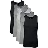 Gildan Men's A-Shirts 5 Pack, Grey/Black, X-Large
