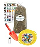 Rough Stone Mix | Gem Mining 5LB Kit - Gemstone Paydirt, Sieve, Shovel + Gem ID Chart