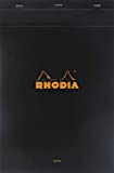 Rhodia Staplebound Notepads - Blank 80 Sheets - 8 1/4 x 12 1/2 in. - Black Cover