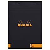 Rhodia"R" Premium Stapled Notepad - Lined 70 sheets - 6 x 8 1/4 - Black Cover