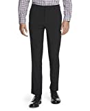 Van Heusen Men's Stain Shield Stretch Slim Fit Flat Front Dress Pant, Black, 36W x 30L