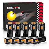 BRISHINE 194 LED Bulbs Extremely Bright Amber Yellow 5630 Chipsets 168 2825 175 T10 W5W LED Replacement Bulbs for Car Interior Map Dome Door Courtesy License Plate Lights(Pack of 10)
