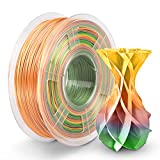 PLA Silk Rainbow Filament 1.75mm, PLA Silk Filament 3D Printer 1KG Shiny Multicolored, Silk Rainbow
