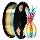 BBLIFE Silk Shiny Multi Color Fast Change Rainbow PLA Filament, 1kg 2.2lbs 1.75mm 3D Printing Material, Widely Support for FDM 3D Printer, Pack with Extra Sticker Gift Together