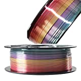 Silk Multicolored Rainbow PLA 3D Printer Filament, 1.75mm PLA Fast Color Change 3D Printing Material, 1kg Spool (2.2lbs),for FDM 3D Printers