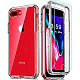 COOLQO Compatible for iPhone 8 Plus/iPhone 7 Plus/iPhone 6S/6 Plus Case, with [2 x Tempered Glass Screen Protector] Clear 360 Full Body Coverage Hard PC+Soft Silicone TPU 3in1 Phone Protective Cover