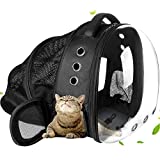 YUEJING Cat Bag Carrier Backpack, Animal Carrying Backpack for Cat and Puppy, Comfort Expandable Cat Backpack for Hiking Travel Camping Outdoor, Pet Bag Backpack with Space Capsule Bubble Design