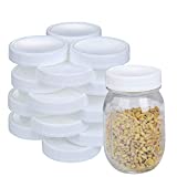 2 Dozen Regular Mouth Lids Mason Jar Lids Plastic Storage Caps for Mason Canning Jars and More, Standard, Dia 70mm, White