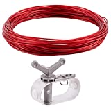 Swimming Pool Cover Cable & Winch Kit - 100ft Plastic-Coated Steel Cable + Aluminum Spring Loaded Winch - Pool Cover Wire Pool Cover Ratchet for Above Ground Swimming Pool Winter Covers