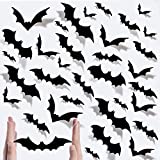 120 Pcs Halloween 3D Bats Decoration Wall Decal Wall Sticker, Hallowmas Party Supplies Scary Bat Sticker for Decor Home Window Decoration Set