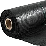 Happybuy 6x300ft Premium Weed Barrier Landscape Fabric Heavy Duty 2.4OZ, Woven Weed Control Fabric, High Permeability Good for Flower Bed, Geotextile Fabric Underlayment, Driveway Fabric Ground Cover