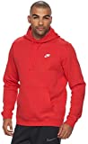 Men's Nike Club Fleece Pullover Hoodie (University Red White, LARGE)