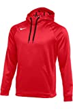 MEN'S NIKE THERMA PULLOVER HOODIE (SCARLET/WHITE, X-Large)
