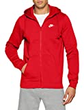 Nike Men's Sportswear Club Fleece Full Zip Hoodie, Fleece Zip-Up Hoodie Men, University Red/University Red, L