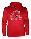 Nike Therma Men's Football Hoodie Pullover (Gym red, Large)