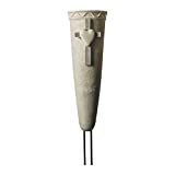 Everlasting Silk Flowers Cemetery Vase with Stakes-Plastic Flower Vases with 2 Ground Spikes, Draining Holes - for Garden, Lawn, Yard - Memorial Grave Decorations - 12.7x2.75x3.25, (Grey, M)