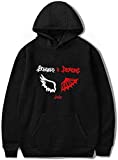 WAWNI Jaden Hossler Hoodie Angels & Demons Logo Sweatshirt Harajuku Streetwear Jxdn Clothes Plus Size (Black,L)