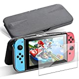 G-STORY Flip Protective Case for Nintendo Switch with Tempered Glass Screen Protectors, Slim Anti-Scratch Anti-Slip Protective Case for Nintendo Switch