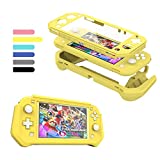 Switch Lite Case Protective Case for Nintendo Switch Lite, Compatible Nintendo Switch Lite Screen Protector Cover Hand Grip Case with Detachable TPU+Built-in PC Screen，Yellow