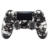 eXtremeRate Ghost Skull Pattern Soft Touch Faceplate Cover for PS4 Slim Pro Controller, Custom Front Housing Shell for Playstation 4 Controller JDM-040 JDM-050 JDM-055 - Controller NOT Included