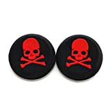 Silicone Thumb Stick Grip Cap Joystick Thumbsticks Caps Cover for PS4 Xbox One PS3 Xbox 360 PS2 Game Controllers (Red Skull)