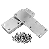 10 Pack Flat Mending Plate 201 Stainless Steel Straight Steel Brace, 5 ½× 2 inches Mending Joining Plates Repair Fixing Bracket Connector, 8 Hole with 201 Stainless Steel Screw, 1.9 mm Thickness