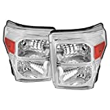 Chrome Housing Clear Lens Headlights Made For 2011-2016 Ford F-250 F-350 F-450 F-550