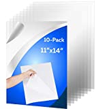 (10 Pack) PET Sheet Panels - 11" x 14" x 0.03" Clear Acrylic Sheet-Quality Shatterproof, Lightweight, and Affordable Glass Alternative Perfect for Poster Frames, Counter Barriers, and Pet Barriers
