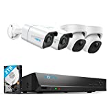 REOLINK 4K Security Camera System, 4pcs H.265 PoE Wired 4K Cameras with Person Vehicle Detection, 4K/8MP 8CH NVR with 2TB HDD for 24-7 Recording, RLK8-810B2D2-A