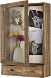 BONKON Shadow Box Frame 11x14 Shadow Box Display Case with 2 Drawers and Linen Back for Memorabilia, Photos, Deep Shadow Box Picture Frame (11X14, Carbonized Black)