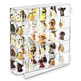 Ikee Design Mountable 25 Compartments Display Case Cabinet Stand with Mirrored Back - Display Shelves for Collectibles, Toys, Gemstone and Figures, 10.7" W x 2"D x 10.5" H