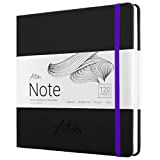 Articka Note Hardcover Sketchbook – Square Hardbound Sketch Journal – 8 x 8 Inch Art Book – 120 Pages with Elastic Closure – 180GSM High Quality Paper – Ideal for Pencils, Graphite, Charcoal, Pen