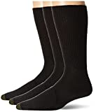 Gold Toe Men's Fluffies Crew Socks, Multipairs, Black (3-Pairs), Large