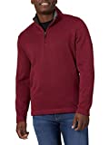 Wrangler Authentics Men’s Sweater Fleece Quarter-Zip, zinfandel heather, XX-Large