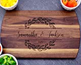 Personalized Cutting Board, Laser Engraved Gift for Anniversary or Wedding, Custom Charcuterie Board for Housewarming, Maple, Cherry, or Walnut in Three sizes, Unique Engagement Gift for Couple