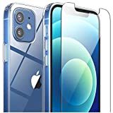 FlexGear Clear Case for iPhone 12 / iPhone 12 Pro and 2 Glass Screen Protectors (Clear)