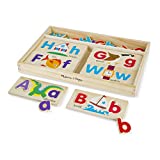 Melissa & Doug ABC Picture Boards - Educational Toy With 13 Double-Sided Wooden Boards and 52 Letters