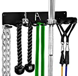 IRON AMERICAN Multi-Purpose Omega Gym Storage and Barbell Rack, Weight Room Organizer Gym Accessory Rack, 9 Prongs, 17 Inches, Heavy Duty Steel, Resistance Bands Rack Workout Storage Hardware Included