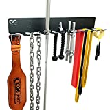 Double Circle Gym Rack Organizer with 12 Hooks, Multi-Purpose Workout Gear Wall Rack Hanger for Home and Pro Gym Storage for Exercise Bands, Barbell Bars, Chains, Lifting Belts (Hardware Included)