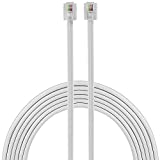 Power Gear Telephone Line Cord, 100 Feet, Phone Cord, Modular Jack Ends, Works for Phone, Modem or Fax Machine, for Use in Home or Office, White, 27638