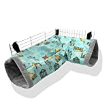 Ferret Cage Accessories Tunnel Tube Corner Hide Fleece Hideaway Bed Hammock Bed for Guinea Pig (Green)