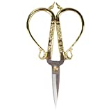 Antique Style Heirloom Craft Embroidery Scissors w/Decorative Cast Handles Classic Chinese Look - Gold - BambooMN
