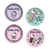 Zak Designs Sanrio Hello Kitty Appetizer Plate Set Includes Durable Plastic Dishes with Variety Artwork, Fun Dinnerware is Perfect for Kids and Serving Food Indoors or Outdoors (6.3 inches, 4-Pack)
